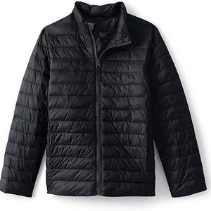 Lands End Youth Girls or Boys Black PrimaLoft Packable Jacket  sz M ( 10-12)